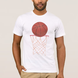 Basketball, der den Korb bildet, sportliche Shirts