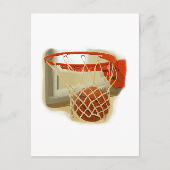 Basketball, der durch Schlupfwinkel fällt Postkarte (Vorderseite)