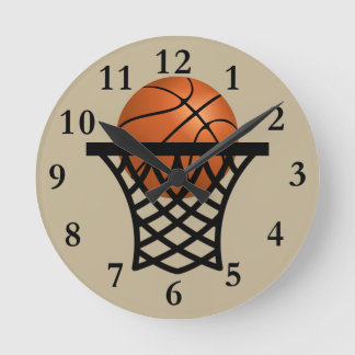 Basketball, der in Banduhr einsteigt Runde Wanduhr