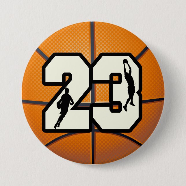 Basketball der Nr.-23 Button (Vorderseite)