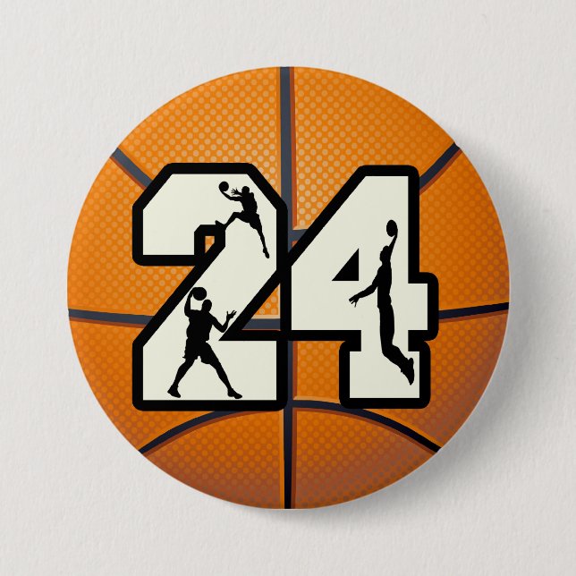 Basketball der Nr.-24 Button (Vorderseite)