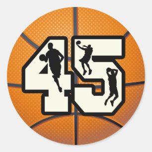 Basketball der Nr.-45 Runder Aufkleber