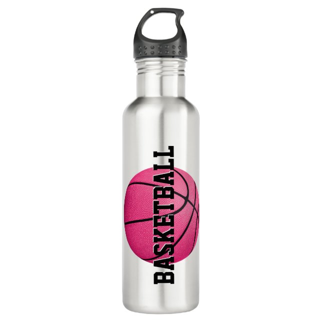 Basketball des Mädchens in personalisiertem leucht Edelstahlflasche (Vorderseite)