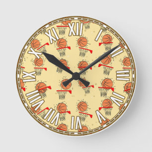 Basketball-Design Runde Wanduhr