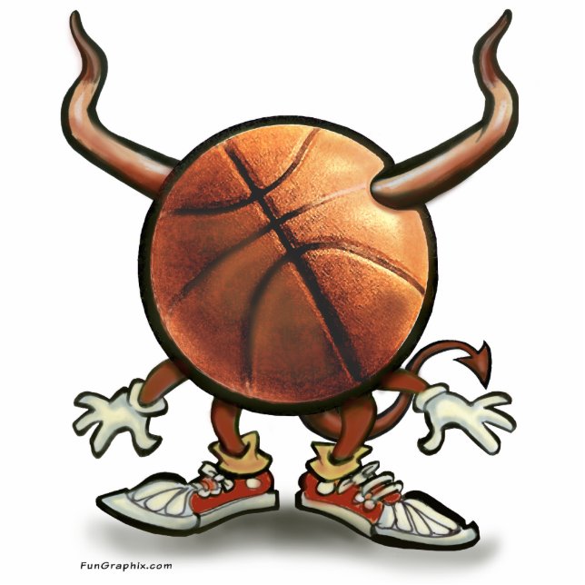 Basketball Devil Freistehende Fotoskulptur (Vorne)