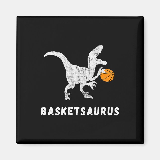 Basketball Dinosaur Baller T-rex Dino Playing Bask Magnet (Vorne)