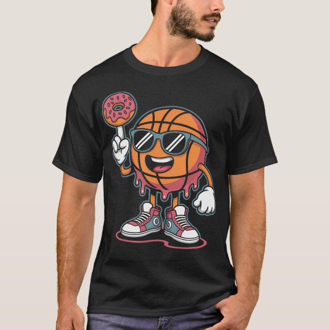 Basketball Donut Eiscreme T-Shirt (Vorderseite)