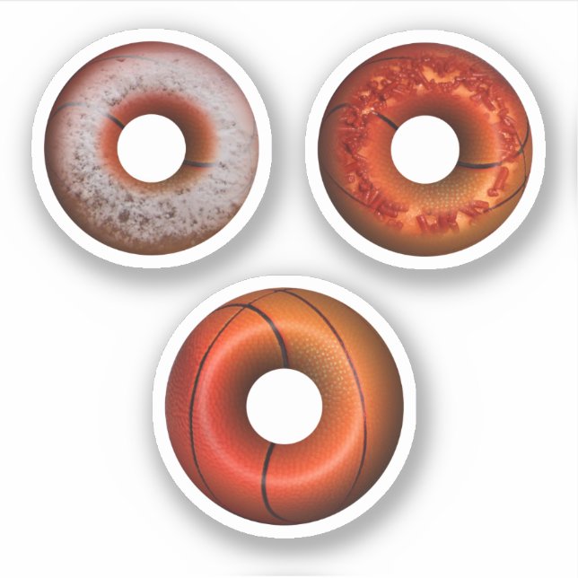 Basketball-Donuts Aufkleber (Vorderseite)