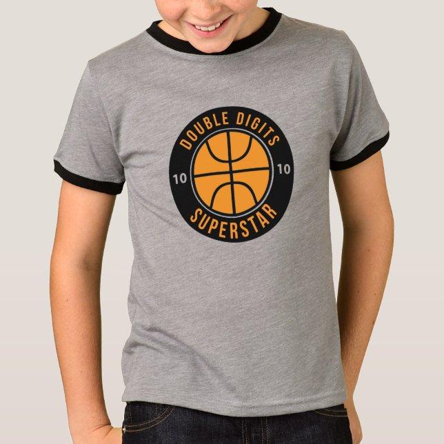 Basketball Double Digits Superstar 10. BIRTHDAY T-Shirt (Vorderseite)