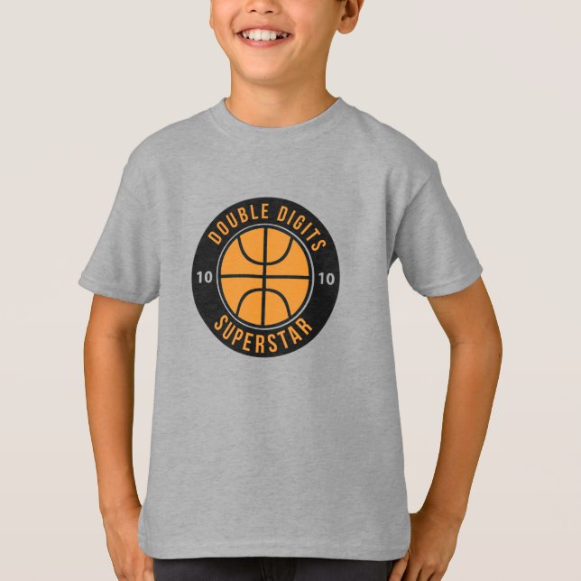 Basketball Double Digits Superstar 10. BIRTHDAY T-Shirt (Vorderseite)