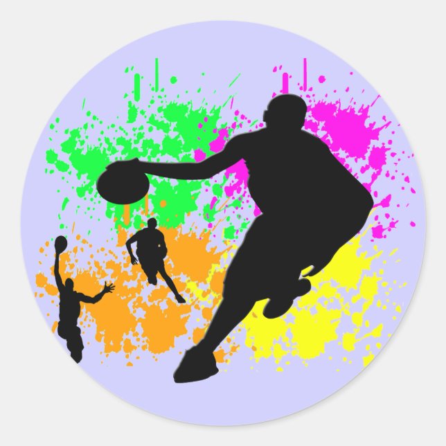 Basketball Dreams Runder Aufkleber (Vorderseite)