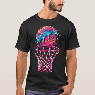 Basketball Drip Boys Sprinkles Ice Cream Dripping  T-Shirt