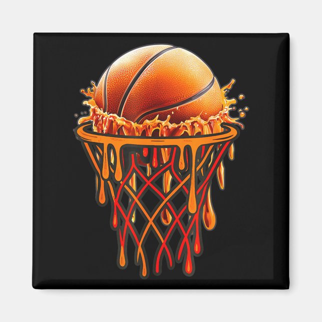 Basketball Drip Graphic, Basketball Funny Bruh Gif Magnet (Vorne)