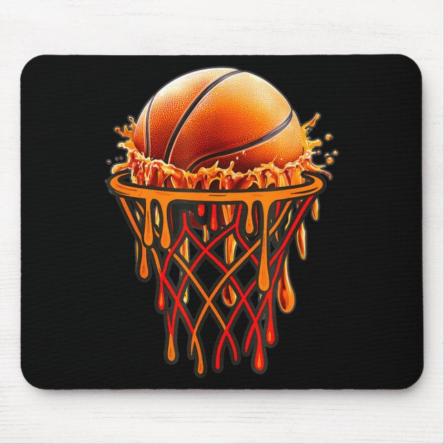 Basketball Drip Graphic, Basketball Funny Bruh Gif Mousepad (Vorne)