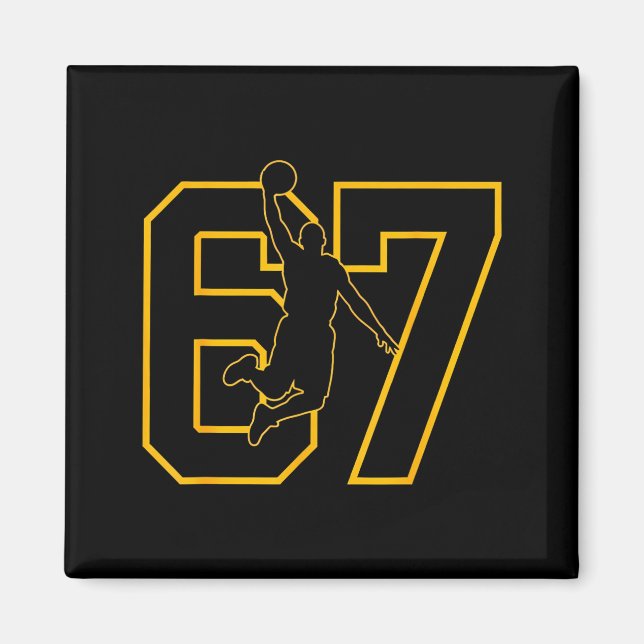 Basketball Drip Number 67 Basketball Player  Magnet (Vorne)