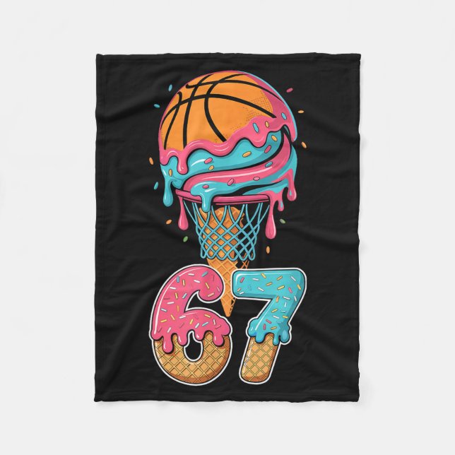 Basketball Drip Number 67 Player 67th Birthday Ice Fleecedecke (Vorderseite)