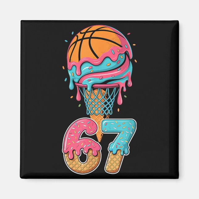 Basketball Drip Number 67 Player 67th Birthday Ice Magnet (Vorne)