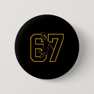 Basketball Drip Nummer 67 Basketballspieler Button