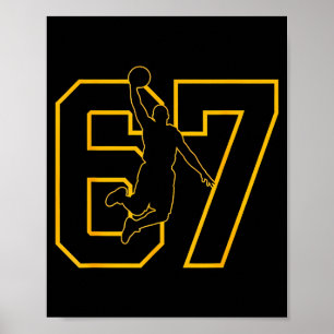 Basketball Drip Nummer 67 Basketballspieler Poster