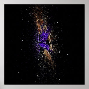Basketball-Dunk-Glitzer Poster