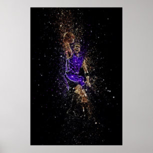 Basketball-Dunk-Glitzer Poster