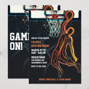 Basketball-Dunk-Jump-Shoot-Geburtstagsfeier Einladung