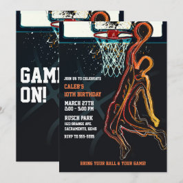 Basketball Dunk Jump Shot Birthday Party Einladung