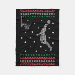 Basketball Dunking Weihnachten Cooler Sport Ugly X Fleecedecke