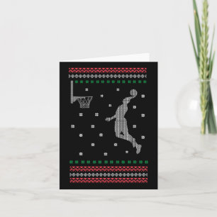 Basketball Dunking Weihnachten Cooler Sport Ugly X Karte