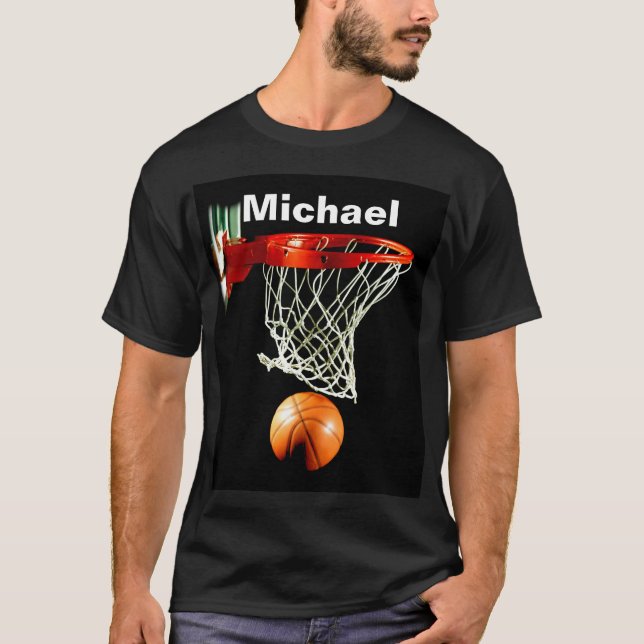 Basketball durch Ihren Namen ersetzen T-Shirt (Vorderseite)