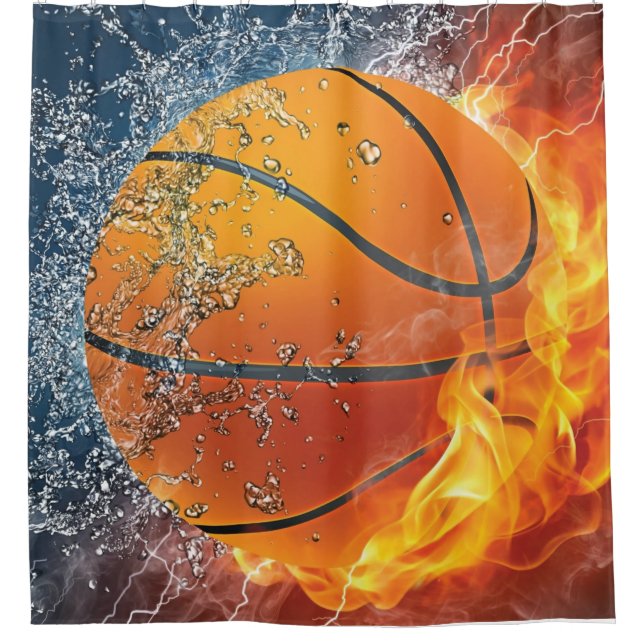 Basketball Duschvorhang (Vorderseite)
