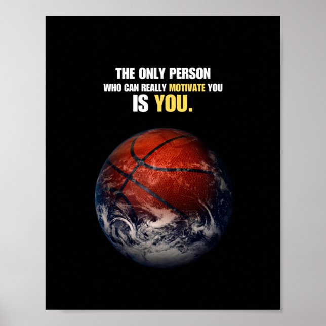 Basketball Earth Motivierend Inspiration Zitat Poster (Vorne)
