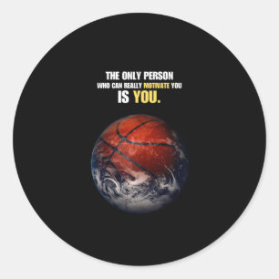 Basketball Earth Motivierend Inspiration Zitat Runder Aufkleber