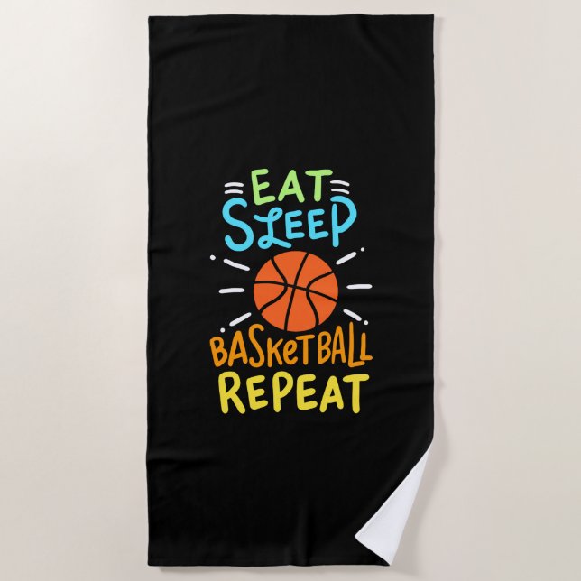 Basketball - Eat Sleep Basketball Repeat Strandtuch (Vorderseite)