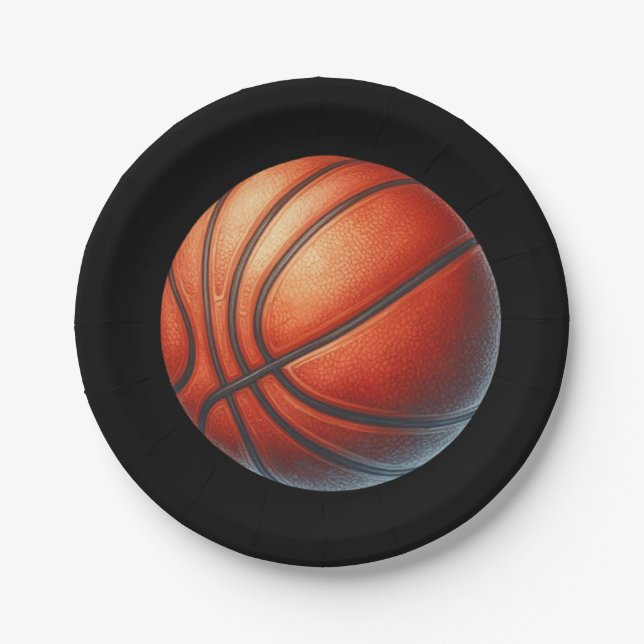 Basketball Einladung, Junge Geburtstagsparty Pappteller (Vorderseite)