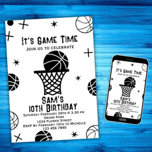 Basketball Einladung zum Geburtstag, Party Basketb