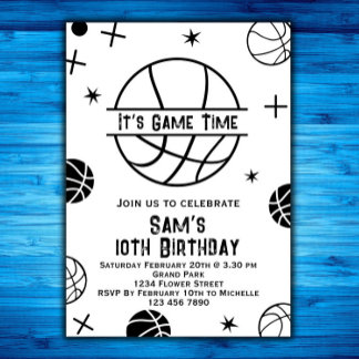 Basketball Einladung zum Geburtstag, Party Basketb
