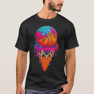 Basketball-Eiscreme-Tropf-Kegel Jungen Mädchen Jug T-Shirt