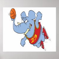 Basketball-Elefant Cartoon
