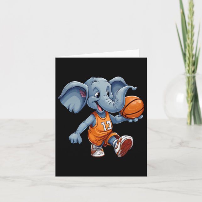 Basketball Elephant Karte (Vorderseite)