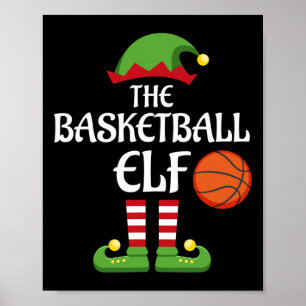 Basketball Elf Familie Matching Gruppe Weihnachtss Poster