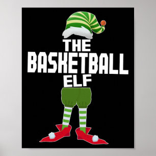 Basketball Elf Matching Family Group Weihnachtsfei Poster