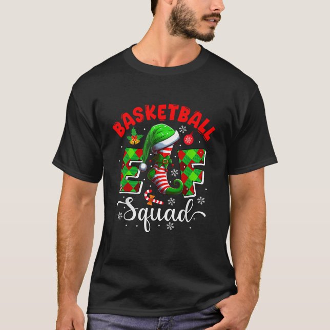 Basketball Elf Squad Christmas Player Team Sports  T-Shirt (Vorderseite)