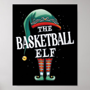 Basketball Elf Weihnachtsgruppe Xmas Pajama Party Poster