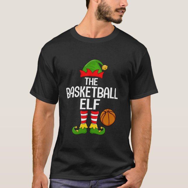 Basketball Elf Xmas Matching Family Elf Squad Chri T-Shirt (Vorderseite)