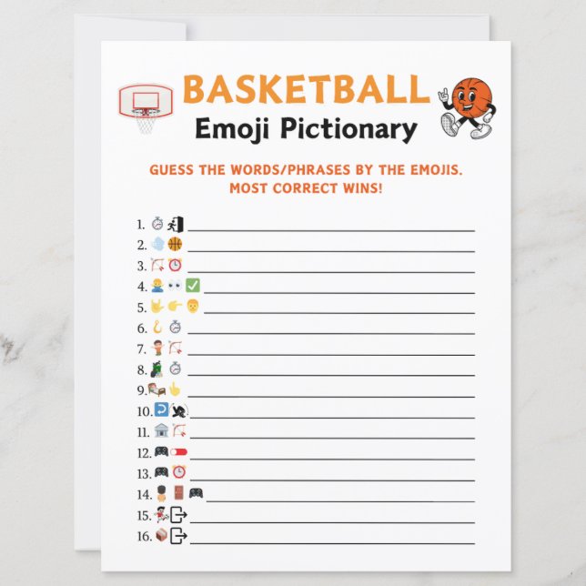 Basketball Emoji Pictionary (Vorderseite)