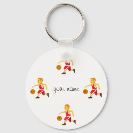 Basketball Emoji und '' Ihr Name hier " Schlüsselanhänger