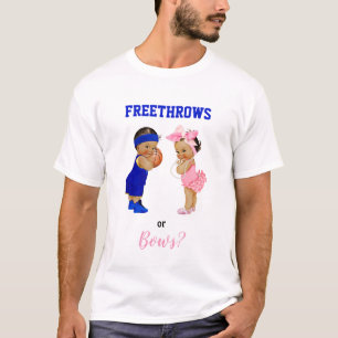 Basketball Enthüllt Baby Junge Mädchen Geschlecht T-Shirt