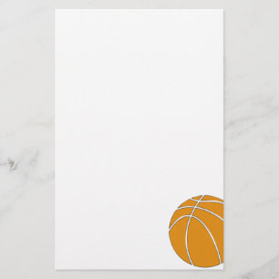 Basketball-Entwurf in traditionellem Orange und Briefpapier