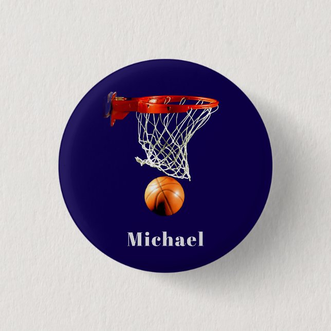 Basketball Ersetze mit deinem Namen Button (Vorderseite)